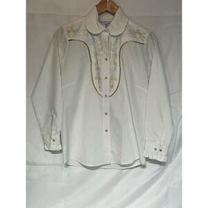 Vintage Rockmount Western Cowboy Embroidered Snap Button Shirt Mens